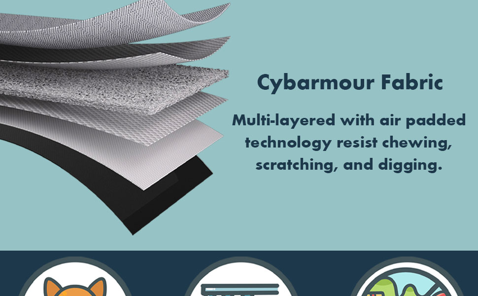 Килимок для собак у переноску Cybarmour - стійкий до гризіння, водонепроникний, великих порід, 89x59 см
