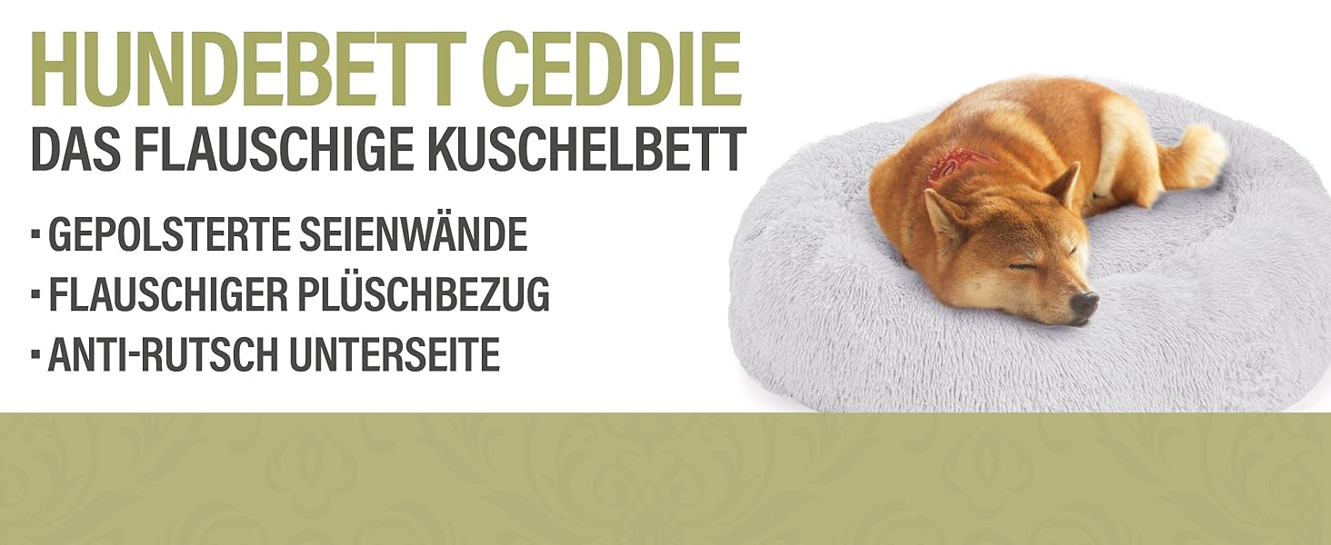 М'яке ліжко для собак Ceddie - кругленьке гніздечко для сну | діаметр 100 см, сірий світлий