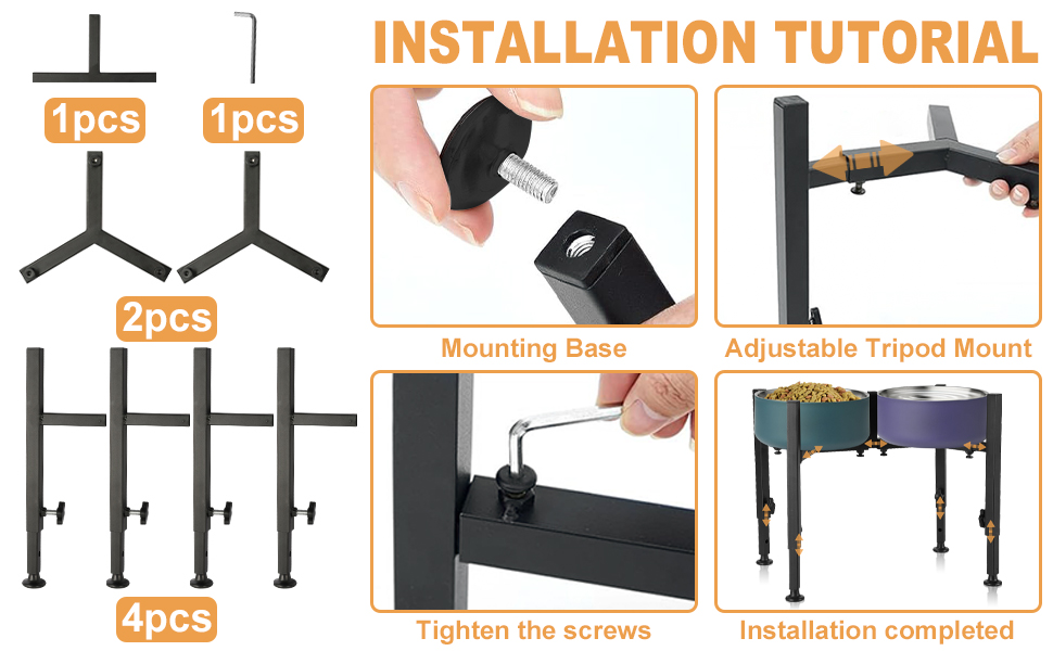 Підставка для годівлі собак з регулюванням висоти та ширини, для середніх та великих тварин