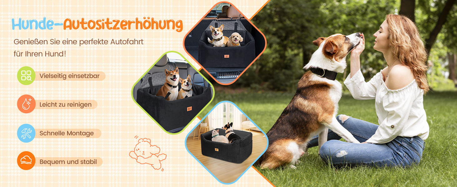 Автомобільний лежак для собак середніх та великих порід 78x55x53 см, знімний, миючий, з поводом, водонепроникний чохол, для великих собак