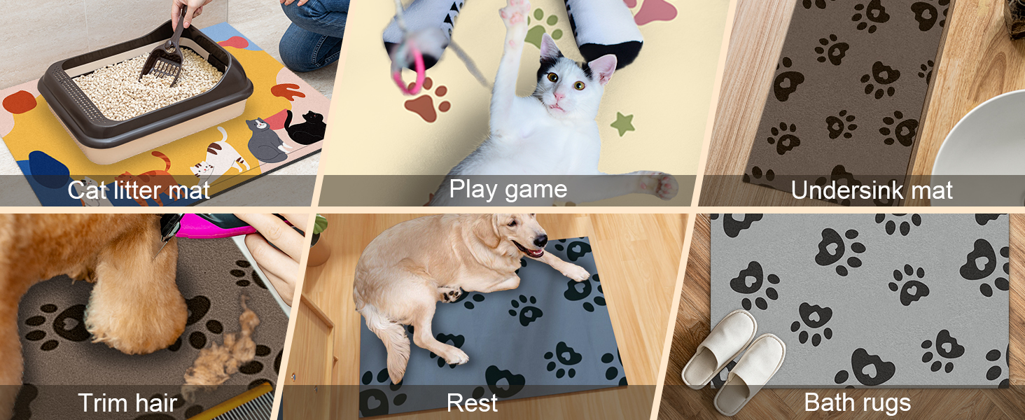 Килимок для годівлі собак Bleswin 30x50 см, водопоглинаючий, неслизький, коричневий