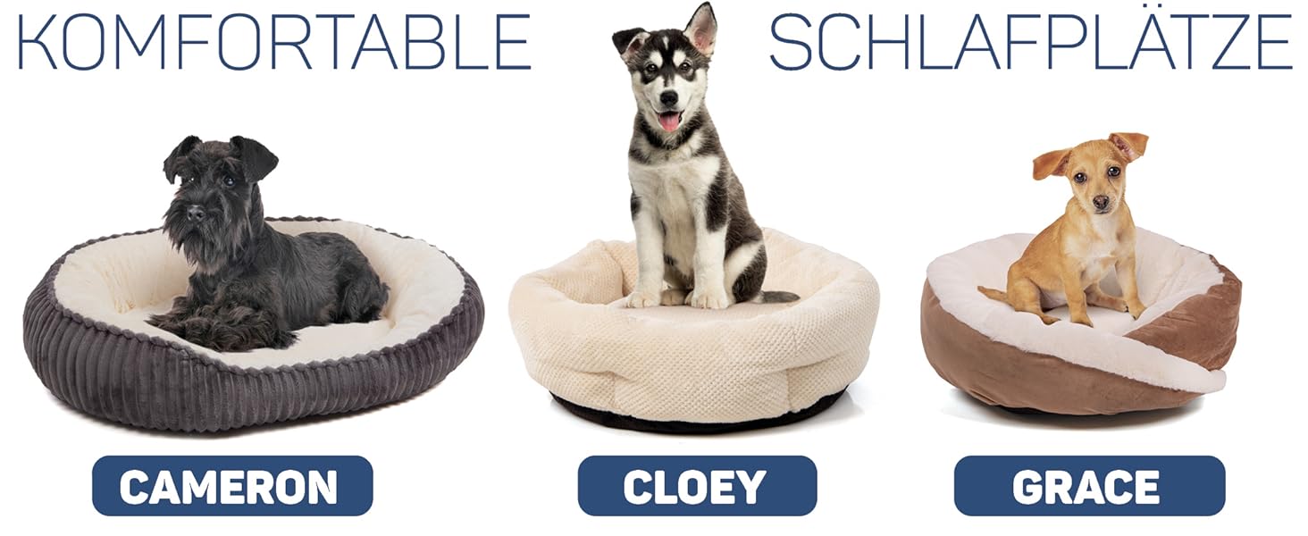 Кругле ліжко для собак Wallace & Jones Grace - зручний лежак для собак середніх порід | М'яке ліжко з бортиками, неслизьке | Колір коричнево-бежевий | Розмір M | 60 x 60 x 18 см