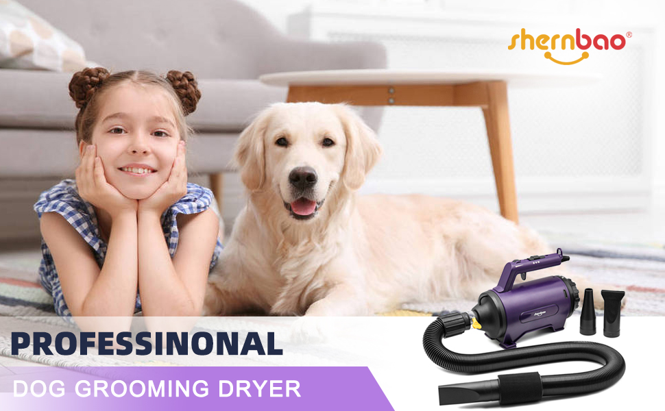 Фен для собак Blower Pet Dryer - сушарка для шерсті домашніх тварин з підігрівом, 3.8 PS, фіолетовий