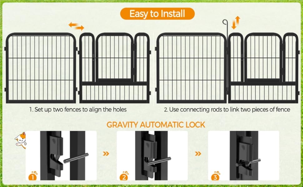 Клітка для цуценят Yaheetech, 12 секцій, 63 см, з 2 дверцятами, автоматичним замком, гнучка та складна, для дому та саду