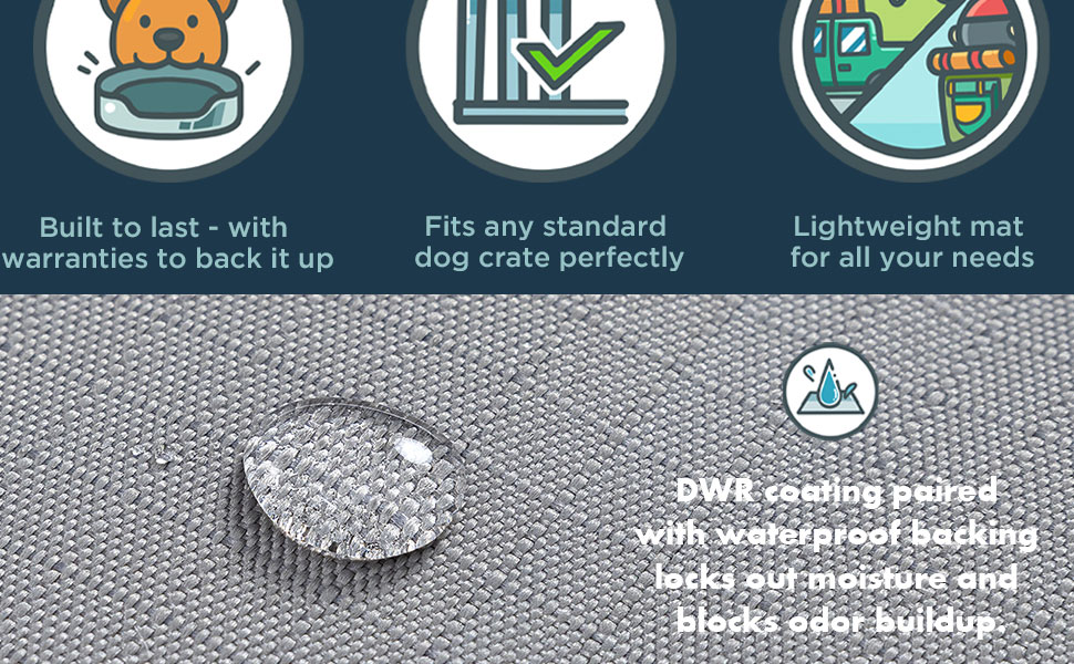 Килимок для собак у переноску Cybarmour - стійкий до гризіння, водонепроникний, великих порід, 89x59 см