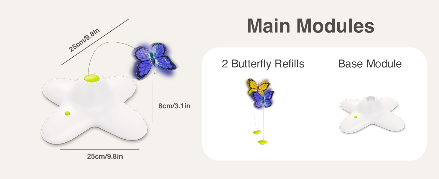 Інтерактивна іграшка для котів ALL FOR PAWS 3 в 1: метелик, м'ячики, випадкові пір'я. Автоматичний спінер для дому. Новинка