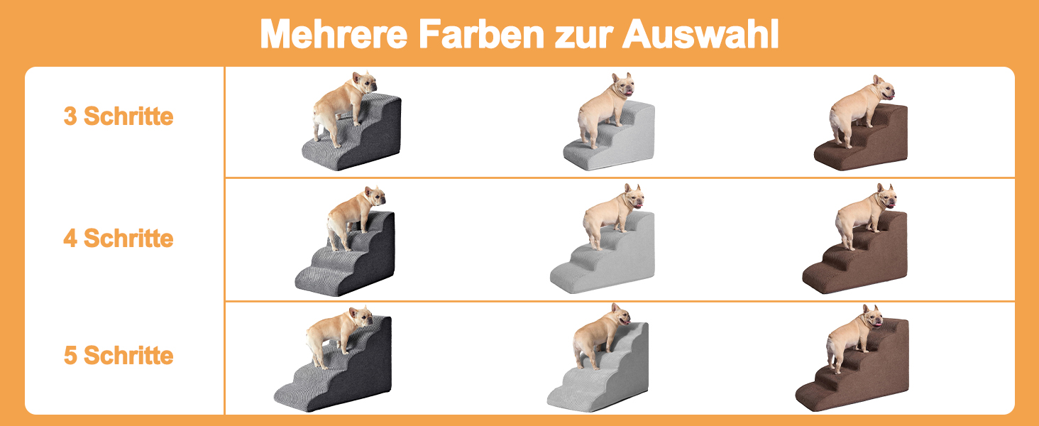Сходинка для собак Galatée: зручна та стабільна, 5 сходинок, знімний, пральний чохол, протиковзка, для диванів, ліжок та авто