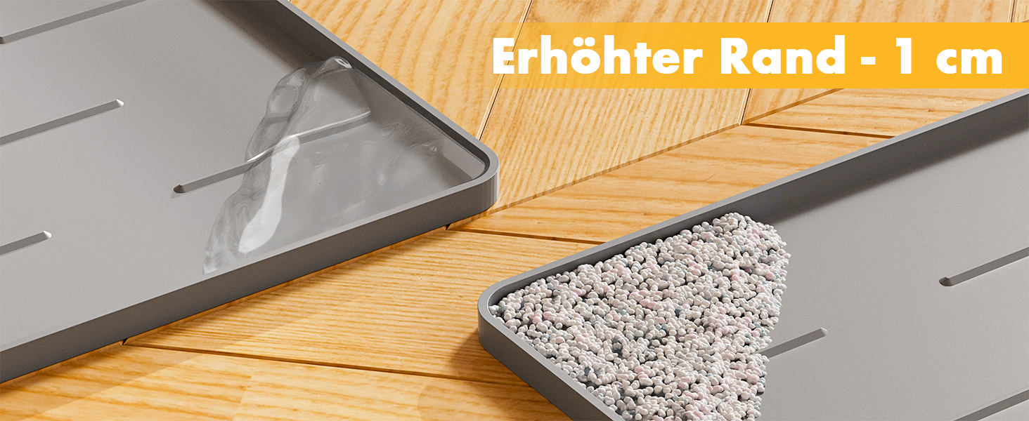 Килимок під лоток для котів Pieviev Katzenklo Matte, 86x56 см, сірий, вологостійкий, неслизький