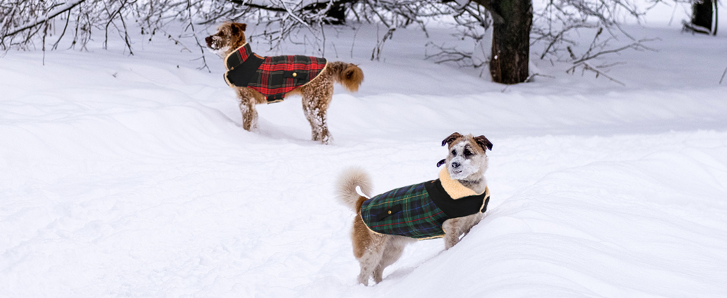 Теплий зимовий одяг для собак: флісовий зимовий одяг, куртка для маленьких, середніх та великих собак. Тепла куртка-пуловер для собак з отвором для повідка, підходить для активного відпочинку в приміщенні та на вулиці. Колір: бежевий, візерунок: в клітинку, розмір: L.