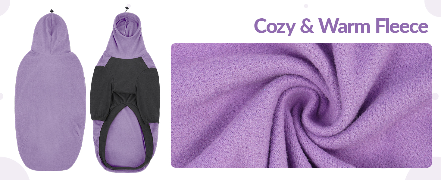 Тепла флісова роба для віндхундів (гріхунди), флісова куртка для віндхундів, одяг Gago для зими, зручний стиль для віндхундів, що мерзнуть (Армійний зелений, фіолетовий, S)