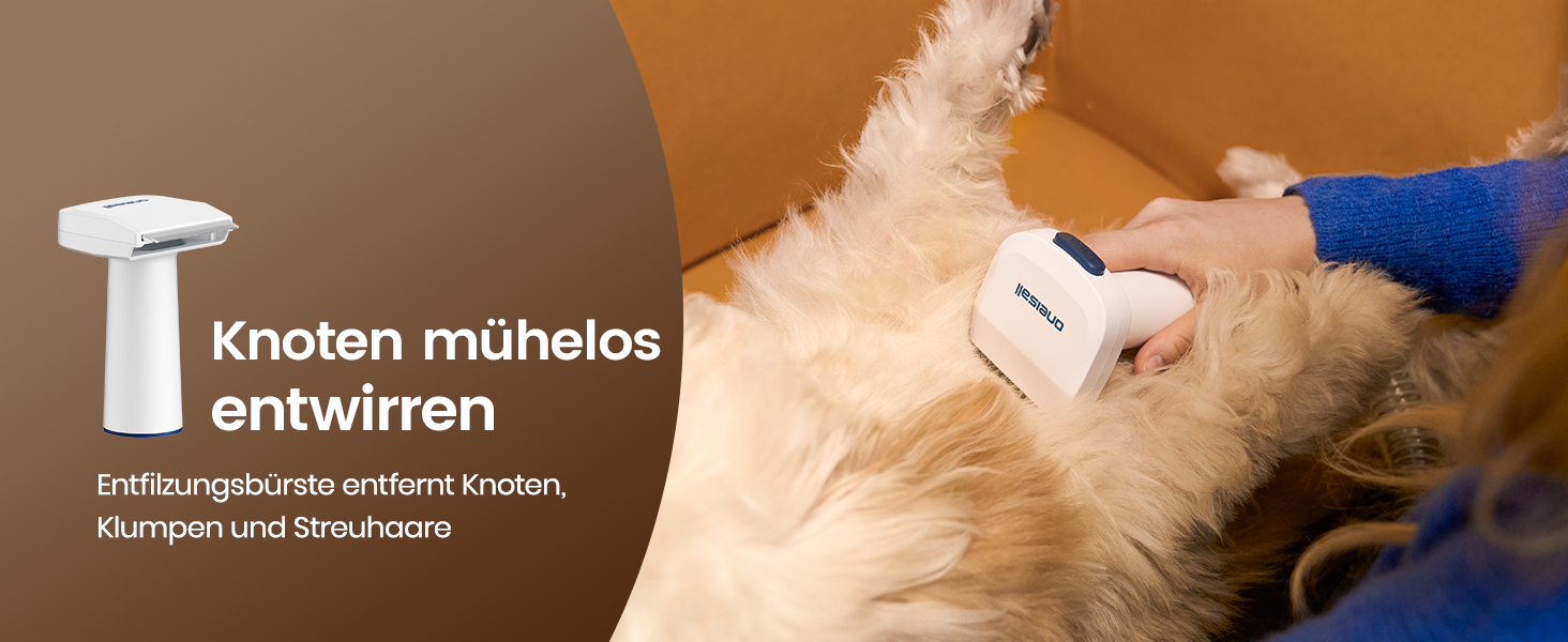 Машинка для стрижки собак Oneisall з пилососом, 15000 Па, видаляє 99.99% шерсті, тиха, 6 насадок для догляду за тваринами