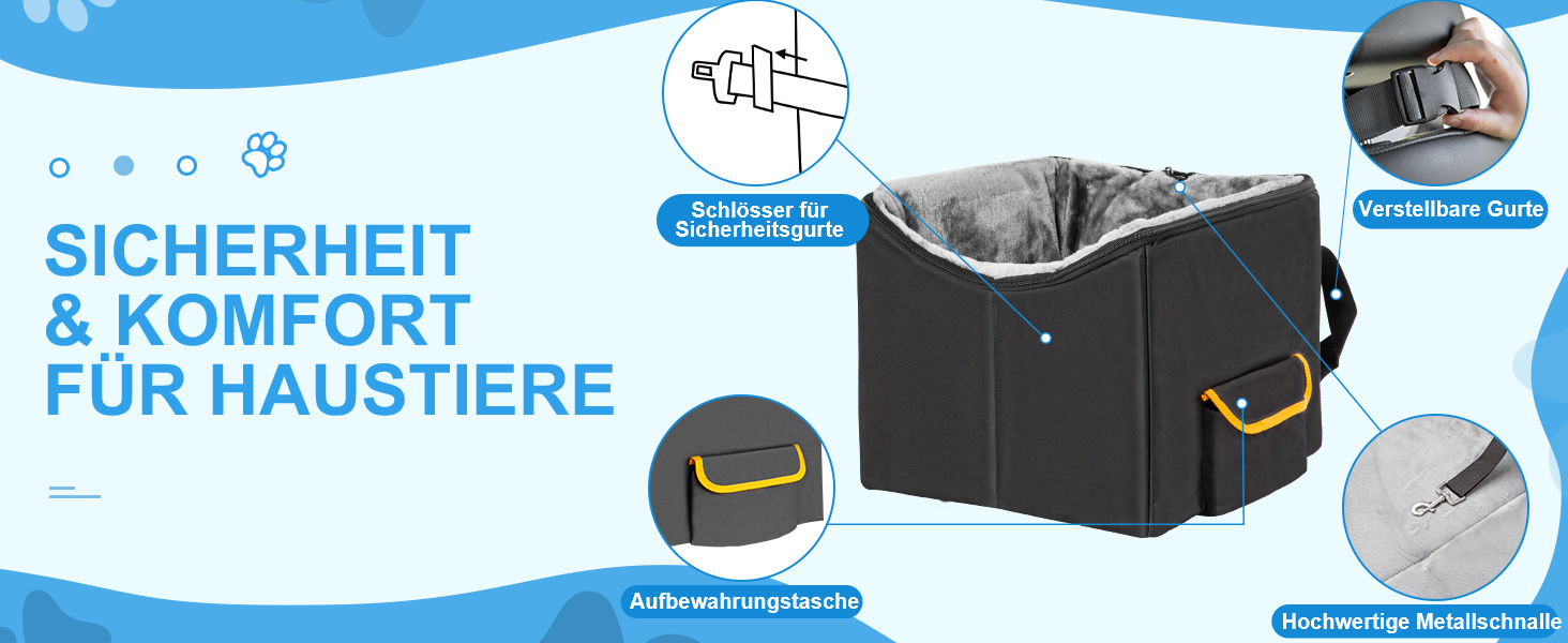 Автомобільний лежак для собак - переноска для собак, чорний, до 9 кг