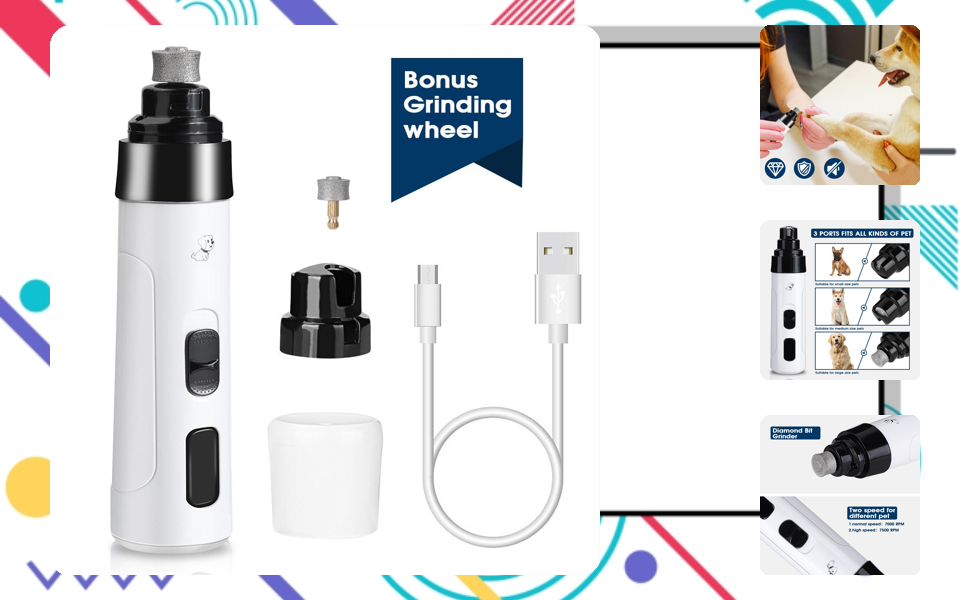 Електричний триммер для собак та котів Oumefar - безпечний та тихий, USB зарядка, 3 насадки