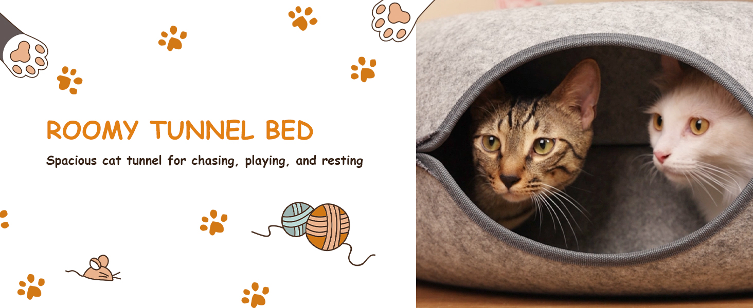 Кішка Будиночок-Туннель Nobleza з Фетру, Сірий, 60x60x26 см