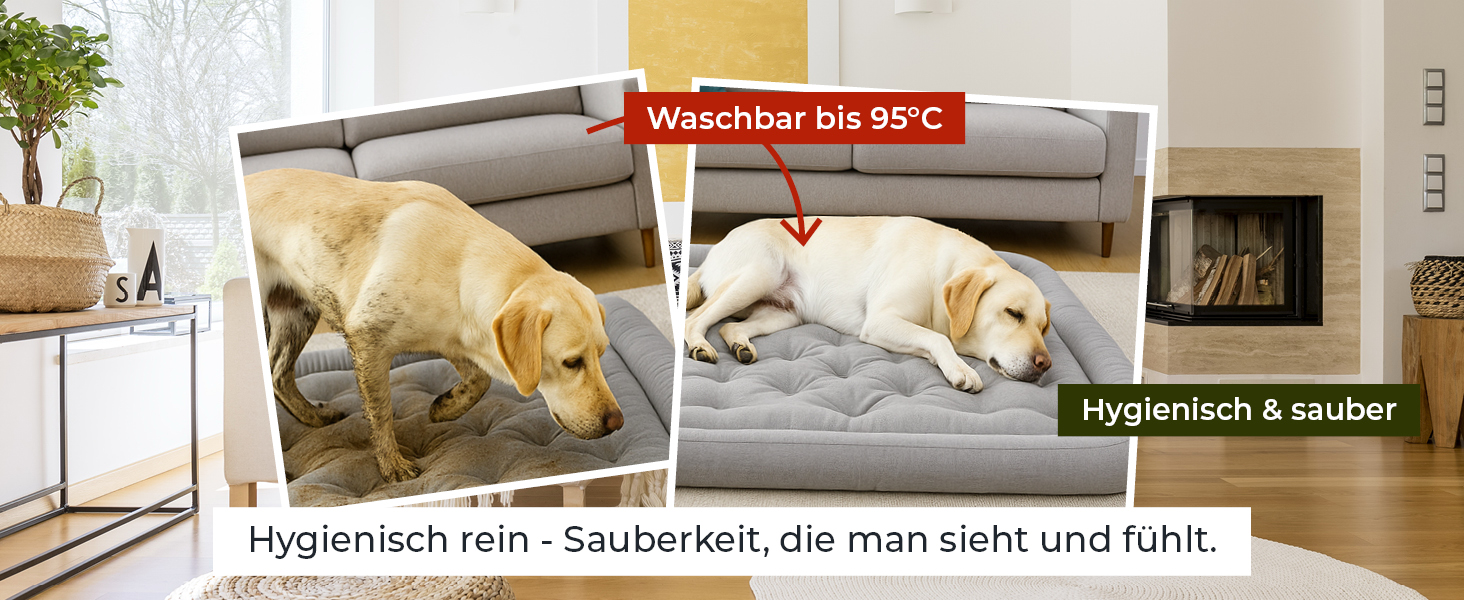 Ортопедична подушка для собак Doctor Bark, 60x55 см, сіра, 95°C, міцна та зручна