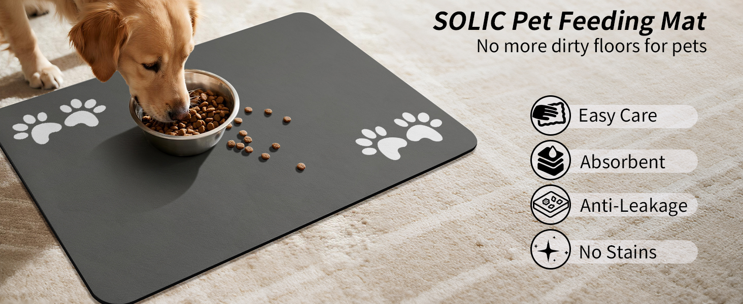 Килимок під миску для собак та котів, швидковисихаючий, водонепроникний, антиковзкий (60x150 см)
