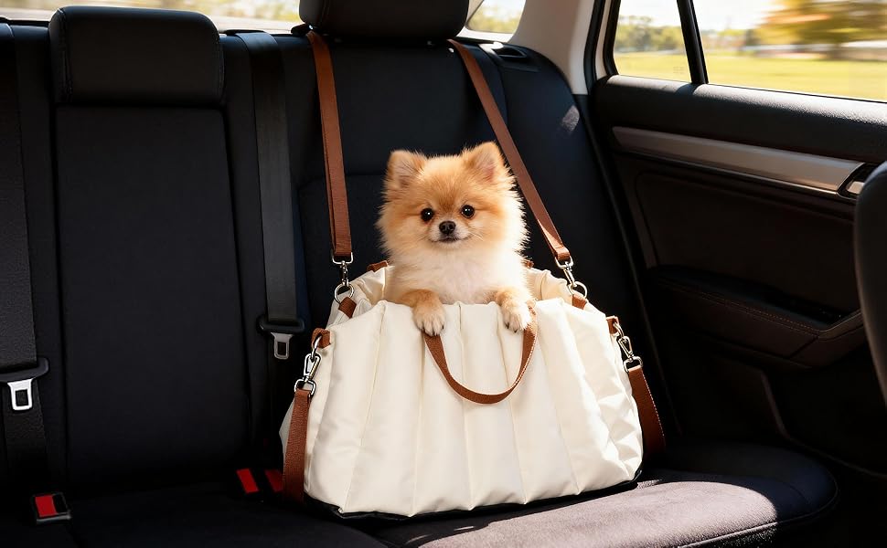 ПауГат переноска для собак та котів, автокрісло для тварин, з безпечним ременем, неслизьким дном та подушкою