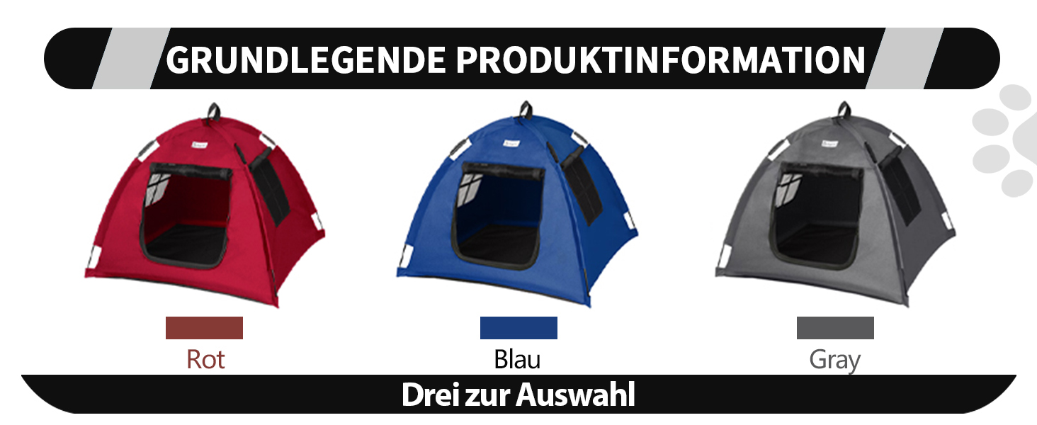 Зручне ліжко-будиночок для собак та котів Babyezz, Tipi, червоний, S