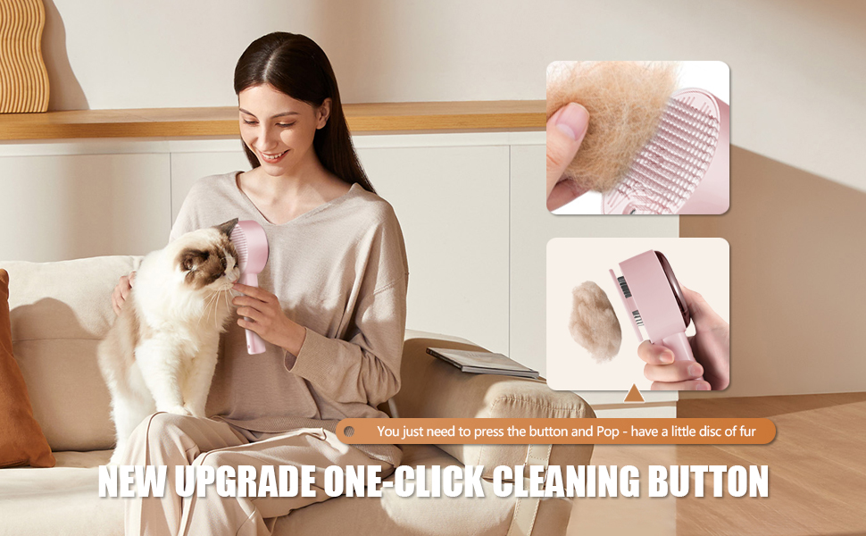 Двостороння щітка для котів з парою 4-в-1: масаж, догляд та видалення шерсті. Біла (рожева)