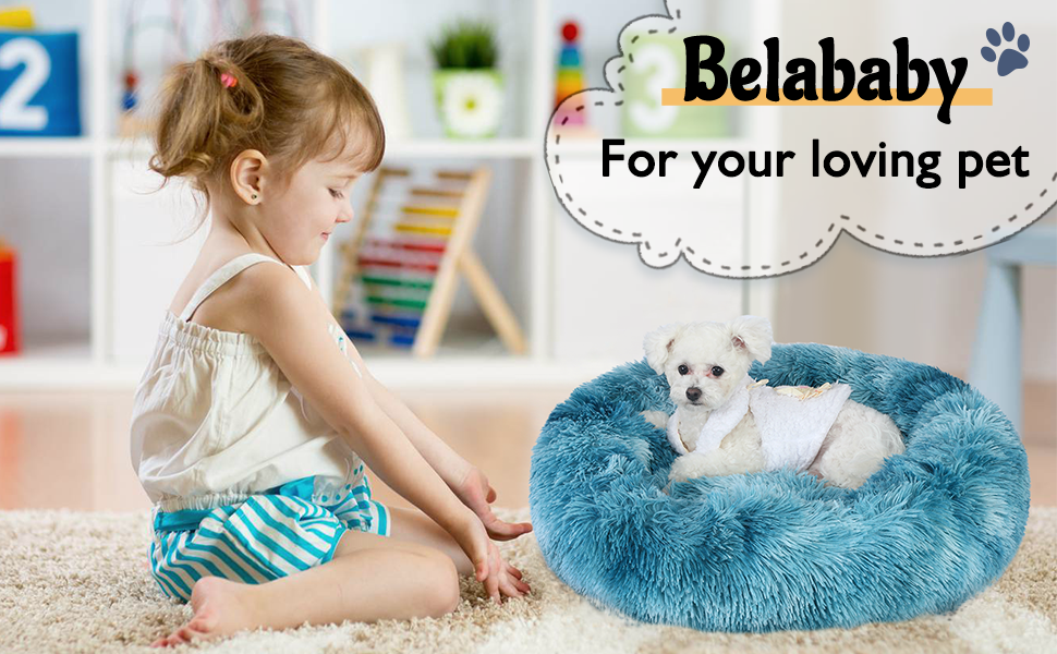 Ліжко для собак Belababy Donut, яке можна прати, заспокійливий, не ковзає