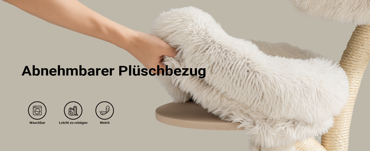 Кігтеточка для котів Fudajo Designer у вигляді дерева, 130 см, з плюшем та сизалем, з гамаком, для лазіння та відпочинку