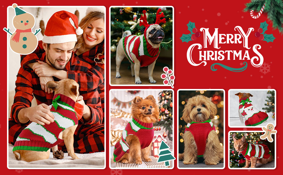 Світер для собак на Новий Рік з отвором для шлейки, в клітинку, з оленем, одяг для собак, пуловер для маленьких, середніх та великих собак, котів, теплий осінньо-зимовий, для цуценят, одяг для собак, жилет (XL, Червоний Санта)