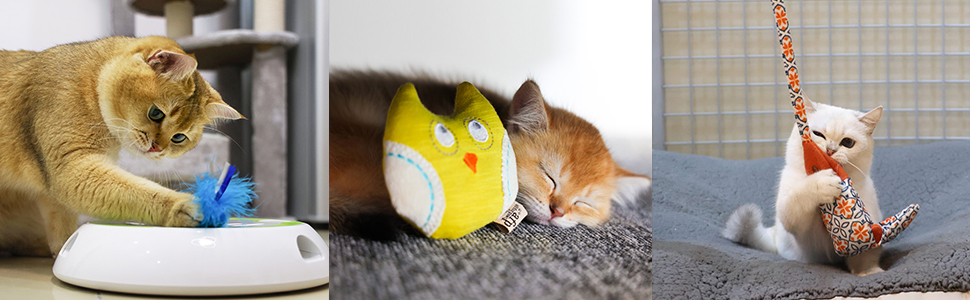 Інтерактивна іграшка-метелик для котів ALL FOR PAWS 3 в 1 з кульками та пером, автоматичний спінер, для дому (6 шт. у наборі)