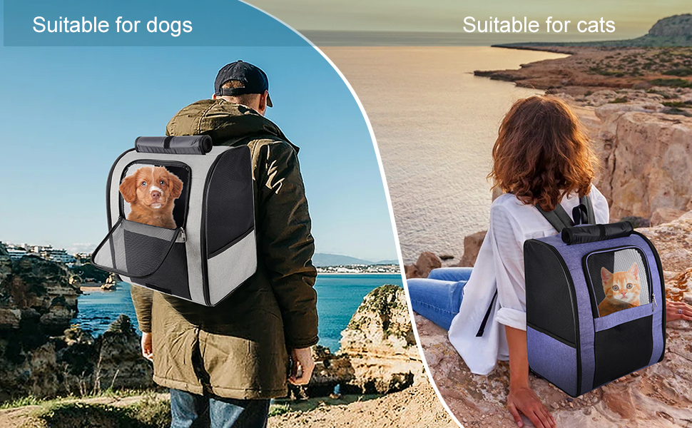 Рюкзак для собак та котів PETCUTE: зручний та дихаючий, сірий колір