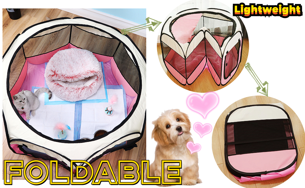 Кішка-бігове колесо Floving для домашніх тварин, складане, для використання в приміщенні та на вулиці, 8 прикрас, водонепроникне (M)