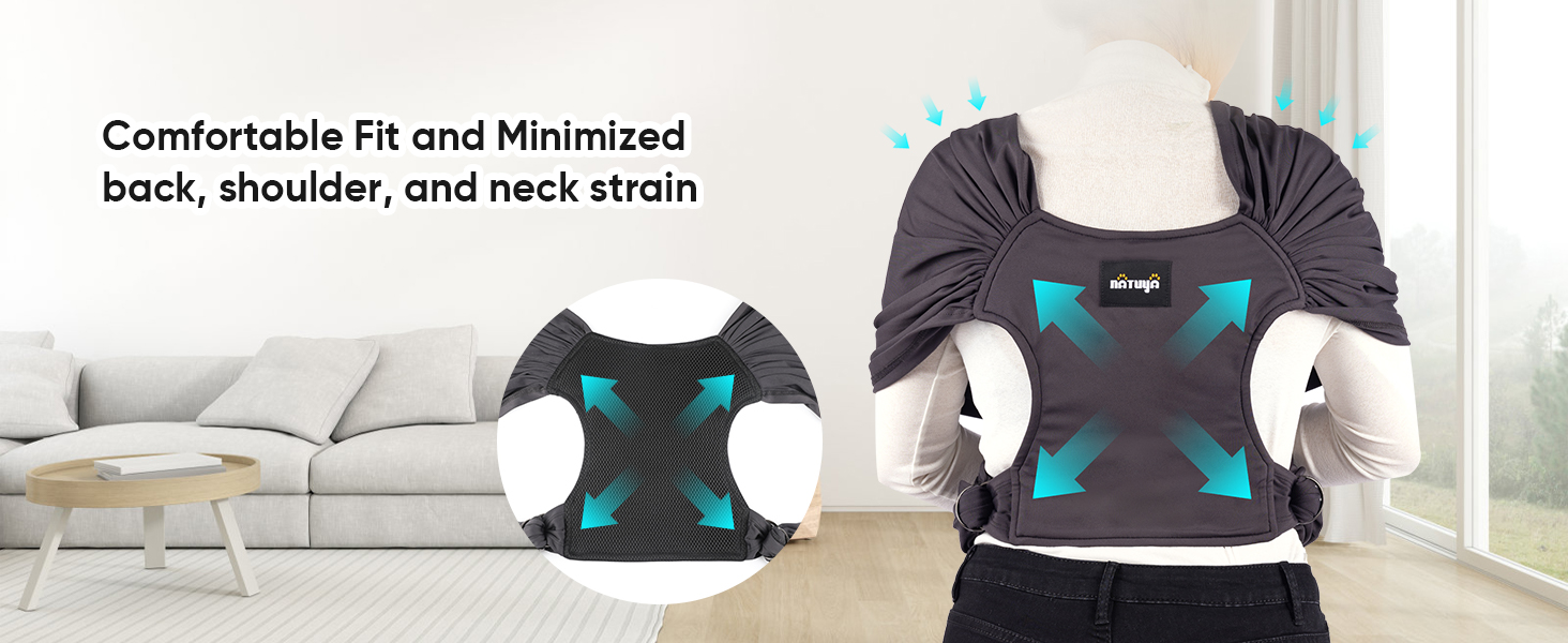 NATUYA Сумка-переноска для собак, легка, для цуценят, проти тривоги, регульована, преміум-якість, Sling Warp (Драк Сірий), темно-сірий