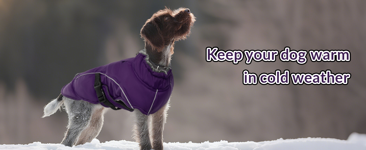 Водонепроникна куртка для собак XL, тепла флісова жилетка для великих собак, камуфляж, фіолетовий (A-Lila)