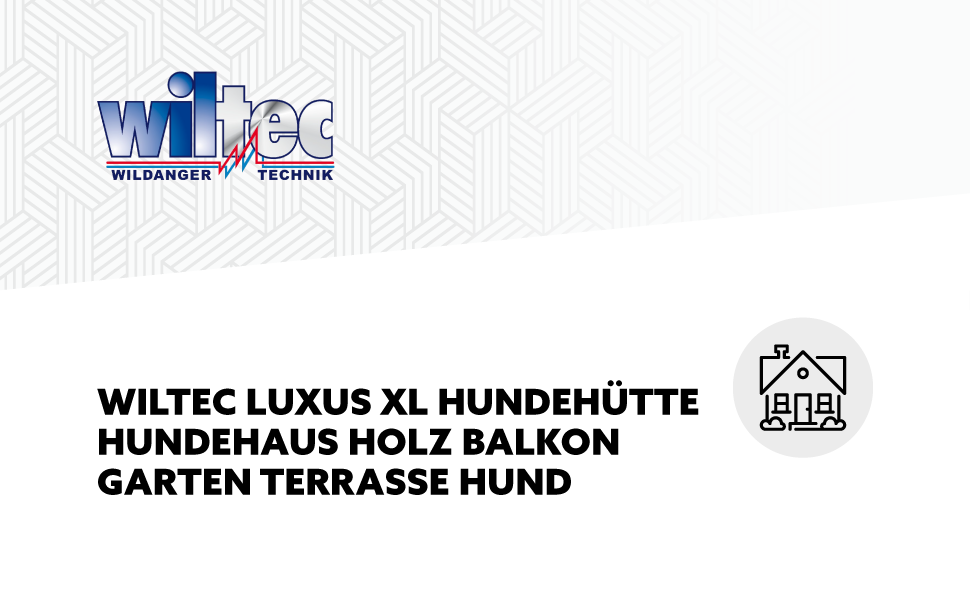 Будиночок для собаки Wiltec Luxus XL 93,5x77,5x70 см з верандою, дерев'яний, для вулиці (коричневий)