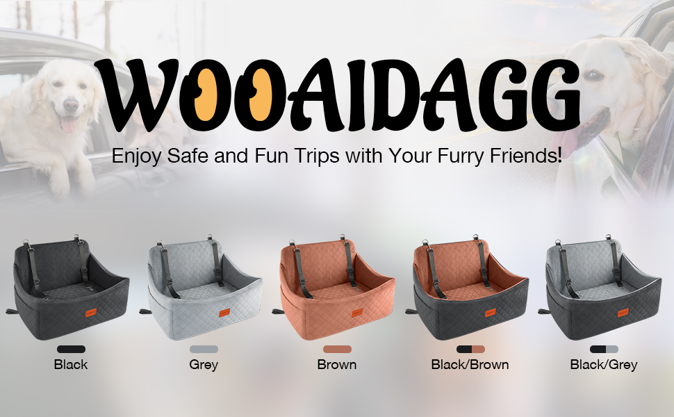 Автокрісло для собак, велике, чорне: м'яка підстилка з Memory Foam, антиковзаюче дно, кріплення для ременя безпеки, легко встановлюється