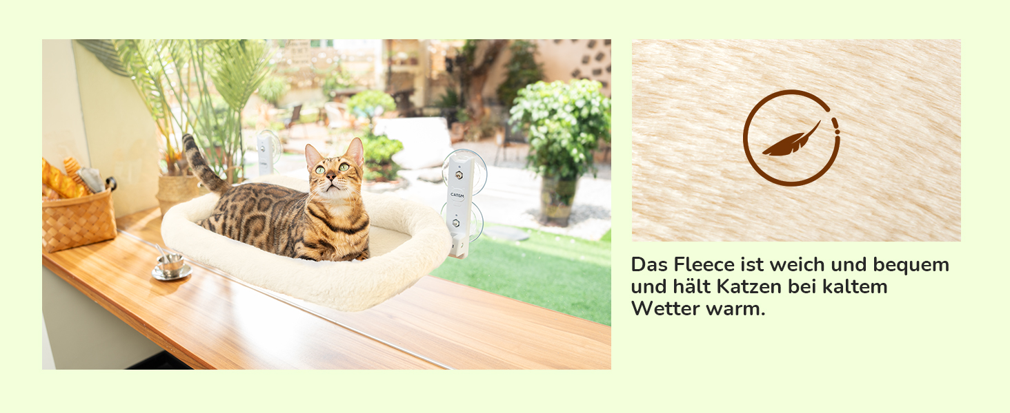 Кішка-гамак CATISM для вікна з подушкою, 52x30 см, до 20 кг, бежевий