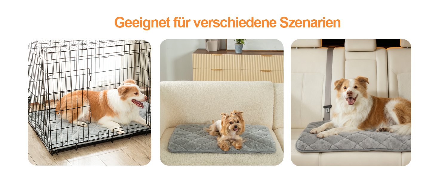 М'який килимок для собак, тепла ковдра для котів та собак, 75 x 50 см, M, м'яка підкладка, можна прати в пральній машині, неслизький, багатофункціональний, сірий