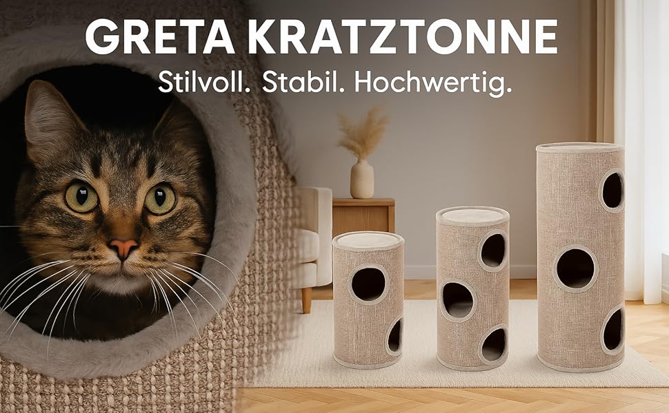 Дряпка для котів Flamingo Greta S: 2 яруси, сизаль та плюш, 60x35 см