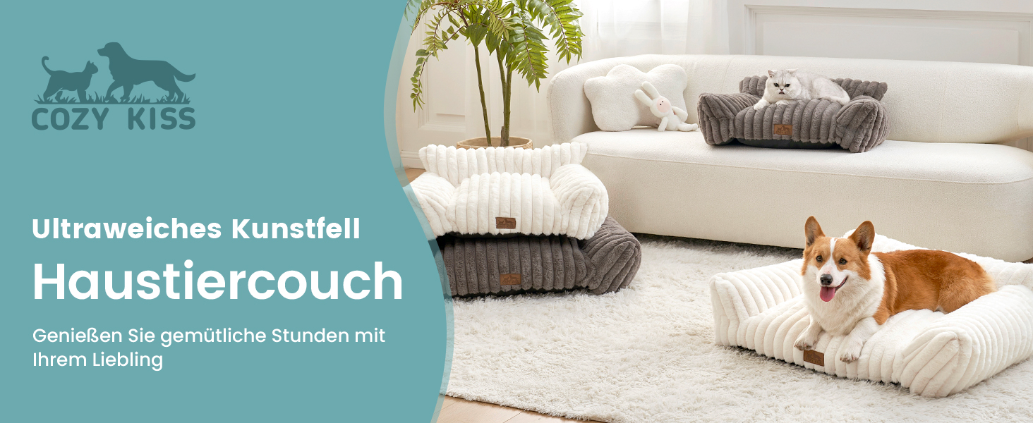 М'яке ліжко для котів COZY KISS, 65x44x30 см (Сірий) - для великих котів та маленьких собак, з антиковзаючою основою