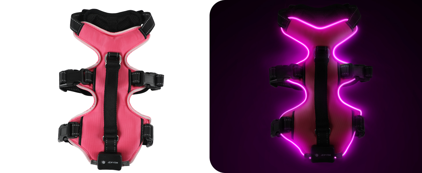 Світловідбиваючий нашийник для собак з LED, перезаряджуваний, зручний, водонепроникний, для середніх та великих собак, зелений (рожевий, M)