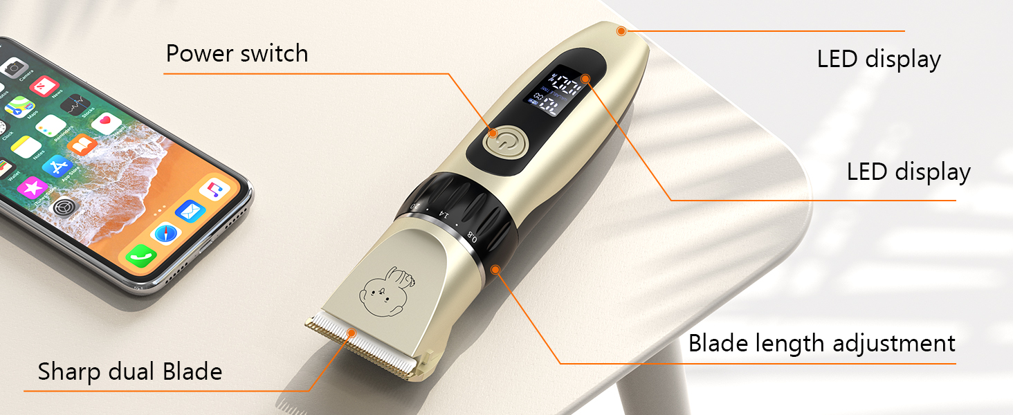 Професійний триммер для собак та котів YAZ EKY Leise - електрична машинка для стрижки з 4 насадками, для густого, кучерявого та довгого волосся