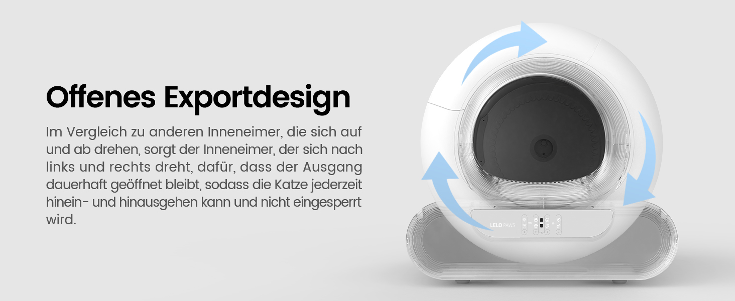 Автоматичний лоток для котів LELO PAWS, 65л, самоочищення, з контролем запаху, керування через APP, електричний, XXL, для кількох котів, білий