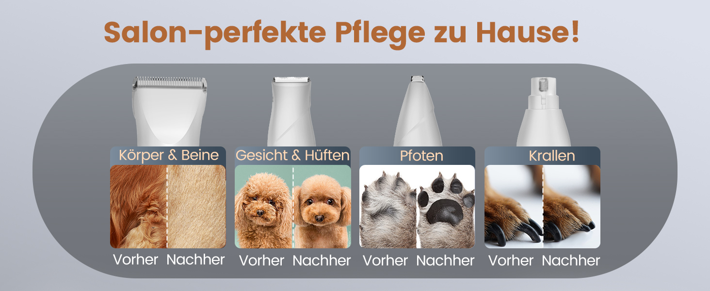 Набір 4 в 1 для догляду за собаками: машинка для стрижки, триммер для лап, точилка для кігтів, для собак та котів