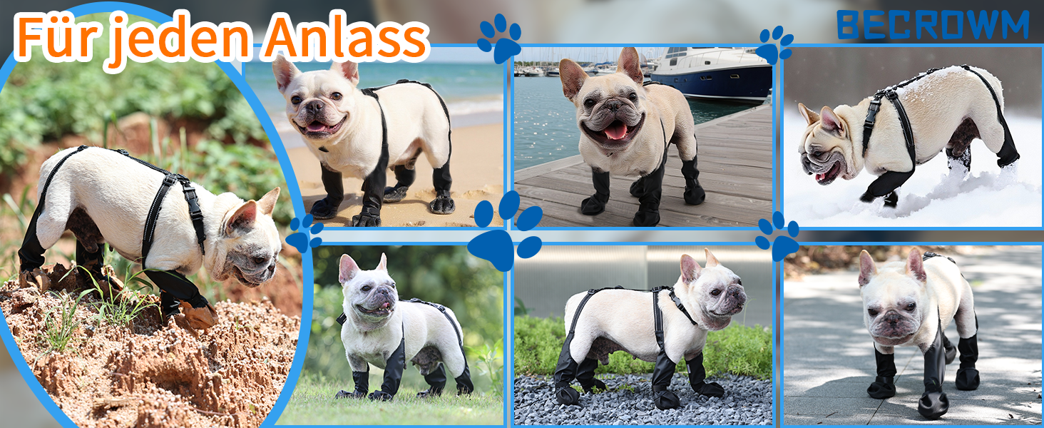 Водонепроникні чоботи для собак, захист подушечок лап для собак малих та середніх порід, регульоване взуття для домашніх тварин для прогулянок, м'які чоботи для тварин, захист подушечок лап (Чорний, Середній)