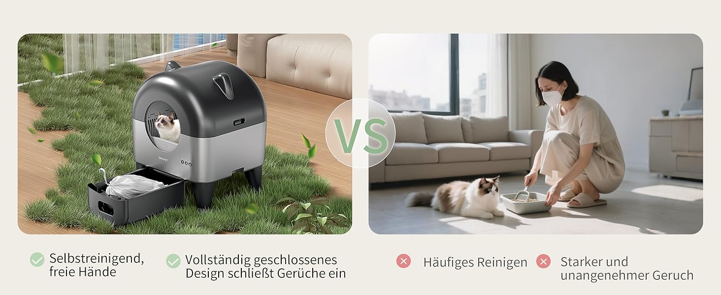 Автоматичний лоток для котів Katzenklo 110л, для кількох тварин, з дезодорацією та додатком