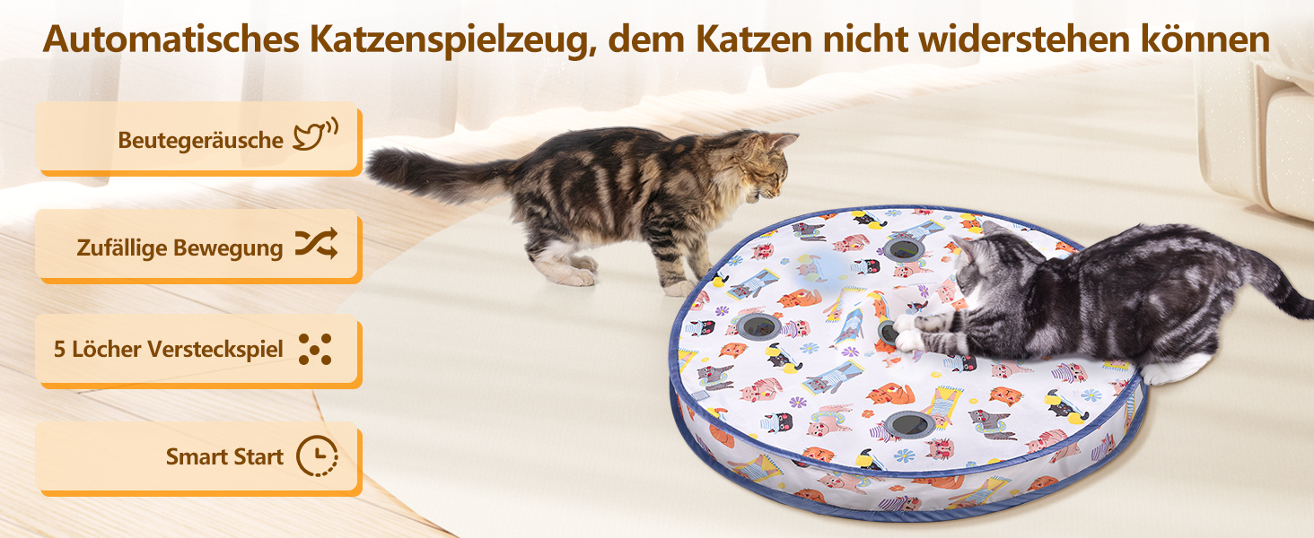 Іграшка для котів GoldenSun: м'ячик з дзижчанням, килимок з мишками, 5-лочкове хованки, блакитний колір