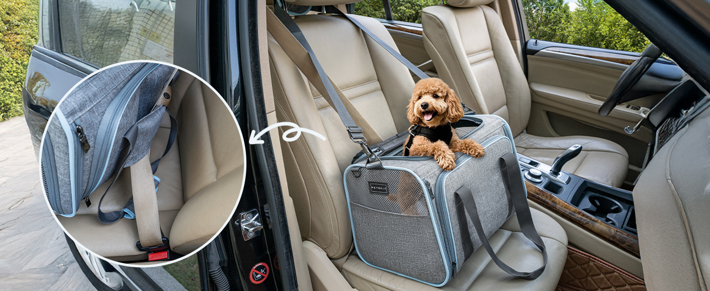 Транспортна сумка для кота та собаки Petsfit, розширювана переноска з плечовим ременем, сумка-переноска для собак та котів, авіапереноска, оксфордська тканина, M, Зелений/Одностороння зелена (Сірий, M/Двосторонній)