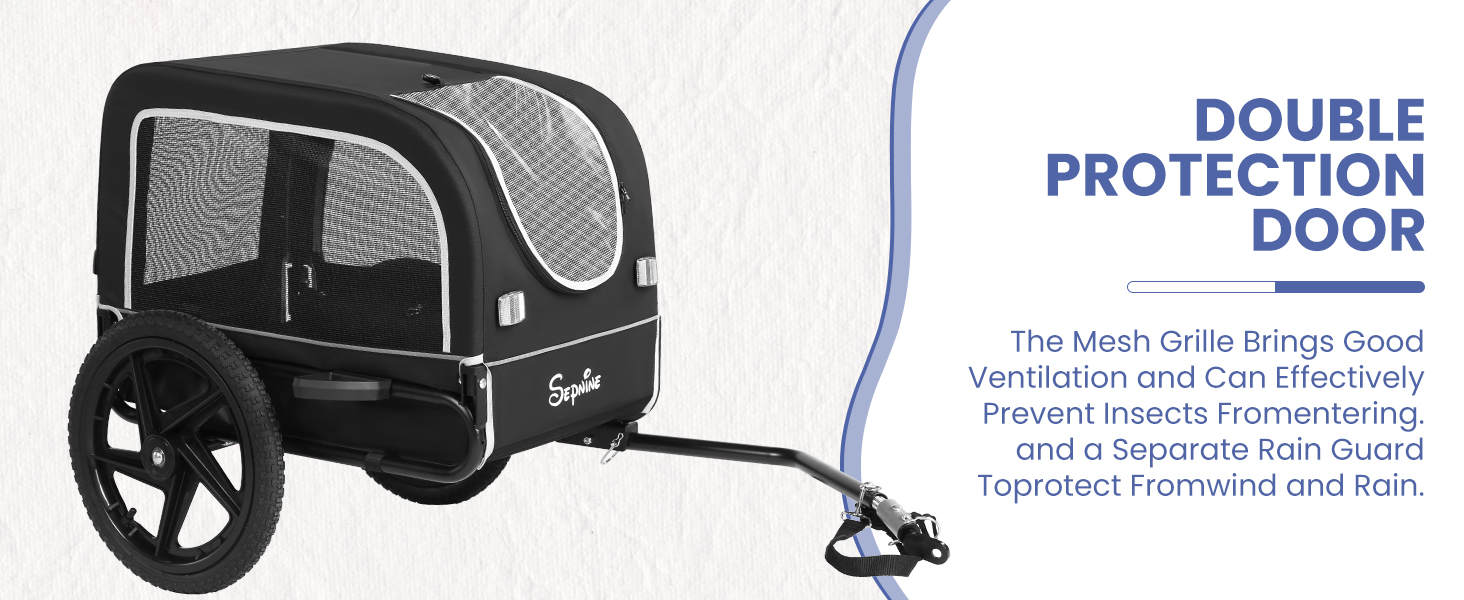 Фаркоп для велосипеда для собак маленьких та середніх порід - до 23 кг, складний, з швидкознімними колесами, чорний