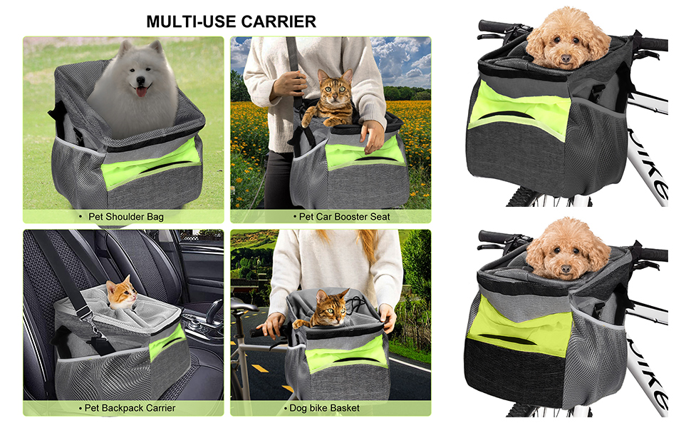 Велосипедна сумка для тварин PETCUTE: зручна та безпечна переноска для собак та котів, чорного кольору