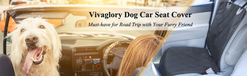 Авточохли на сидіння для собак VIVAGLORY, універсальні, степвані, 600 Denier Oxford, для більшості авто, позашляховиків, Heather Black, розмір 63см