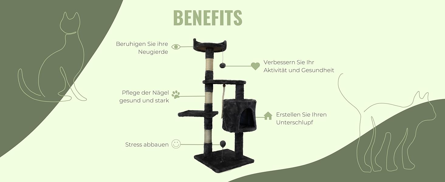 Дряпка для котів Mobiclinic Silvestre, середня, 3 рівні, платформи, укриття, іграшка для котів, сірий, європейський бренд, сизалевий канат