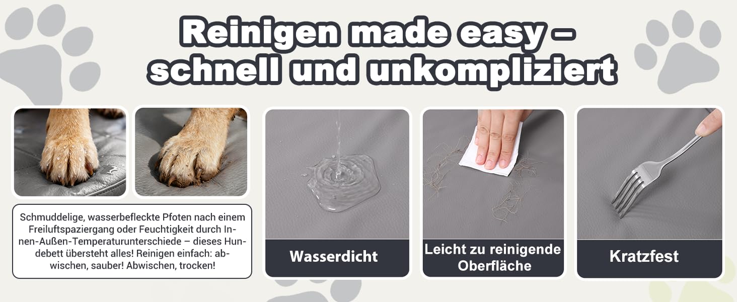 Ортопедичне ліжко для собак 58x43 см, знімний чохол з екошкіри, подушка для собак, матрац для собак, комфортне та прохолодне для внутрішнього та зовнішнього використання, сірого кольору (L58xB43xH7 см)